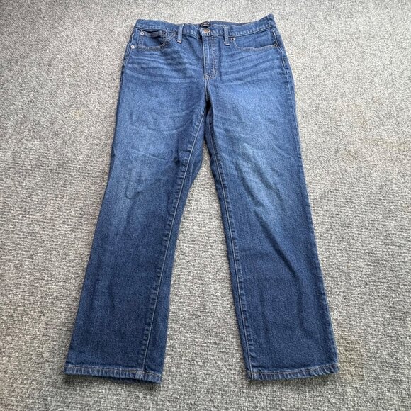 J.Crew Jeans‎ Womens 31 Blue 25.5L Whiskers Essential Straight Denim causal - Picture 1 of 12